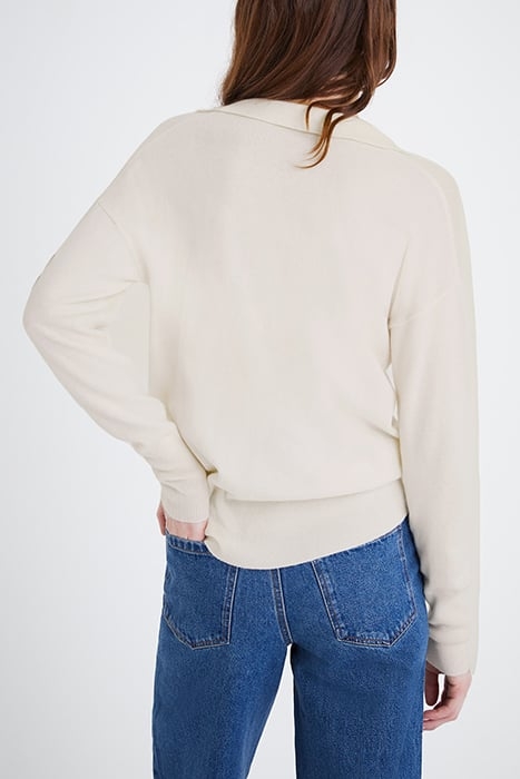 ECRU CHEVRON KNIT SWEATER OFF-WHITE 2