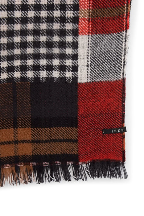 WHITE, GREY, CAMEL, ORANGE CHECK SCARF OFF-WHITE 4