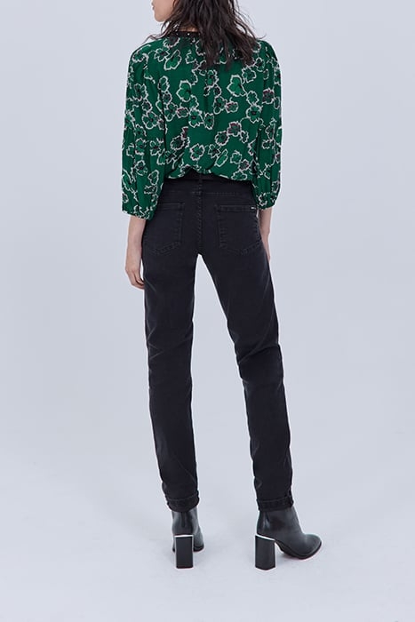 BLACK EMBROIDERED FLOWERS SCULPT-UP SLIM JEANS BLACK 3
