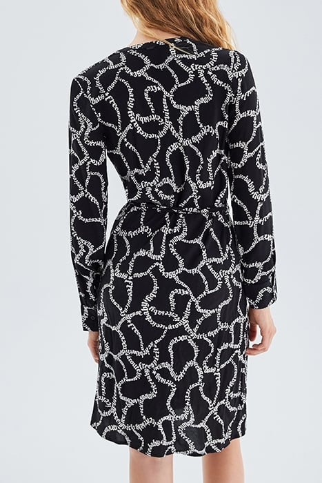BLACK DRESS WITH ECRU LETTERING PRINT BLACK 2