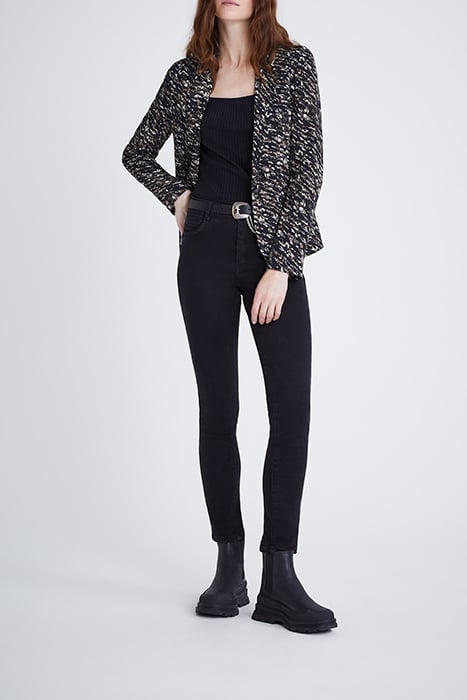 WOMEN’ BLACK COSY FLEECE SCULPT UP 7/8 SLIM JEANS BLACK 3