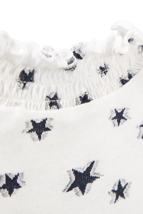GIRLS’ OFF-WHITE T-SHIRT WITH ALL-OVER STAR JACQUARD OFF-WHI 4