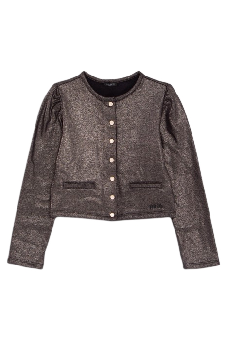 GIRLS’ CHAMPAGNE PRESS STUD SWEATSHIRT FABRIC CARDIGAN CHAMP 1