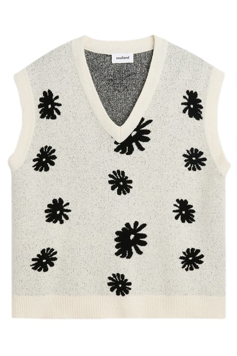 KIERAN VEST OFF WHITE MULTI 1