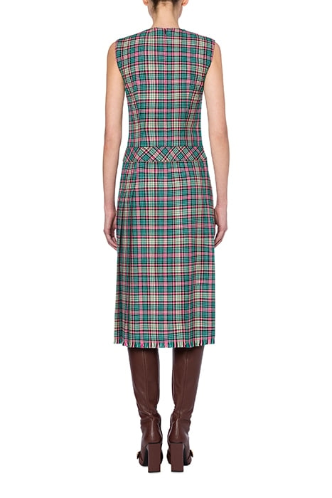 CHECK MIDI DRESS BLUE 2