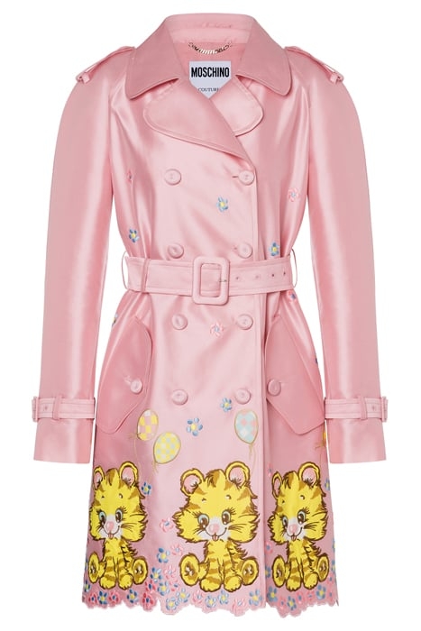 BLANKET EMBROIDERY GAZAR TRENCH COAT PINK 3
