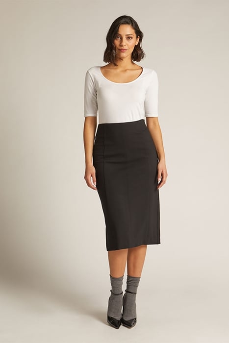 MILANO STITCH MIDI SKIRT BLACK 2