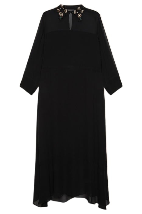DRESS WITH EMBROIDERED COLLAR BLACK 3
