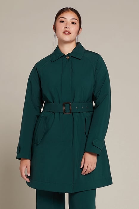PADDED TRENCH COAT WITH BELT GREEN 1