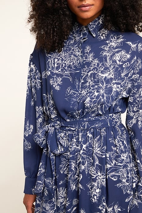 FLORAL PATTERNED CHEMISIER DRESS BLUE 4