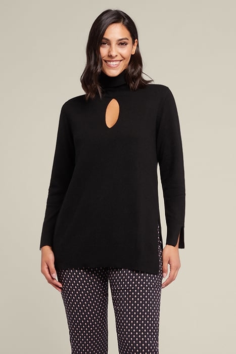 TURTLENECK SWEATER IN FINE YARNS BLACK 1