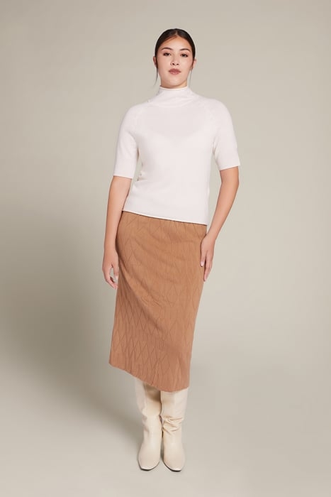 SHORT SLEEVED WOOL SWEATER WHITE 3