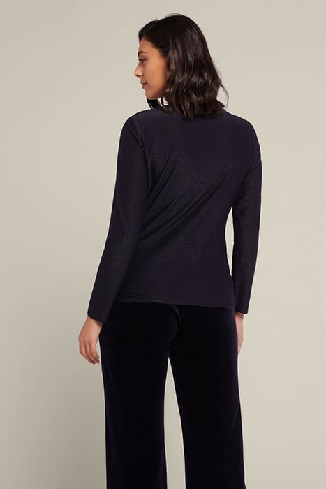 LUREX T-SHIRT WITH FRONT CROSS OVER BLUE 2