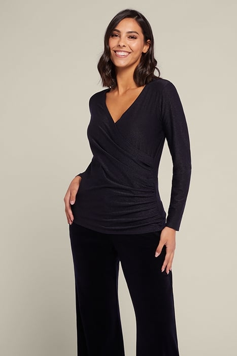 LUREX T-SHIRT WITH FRONT CROSS OVER BLUE 1