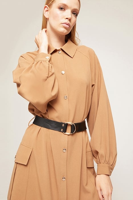 SHIRT DRESS WITH BELT NATURAL 4