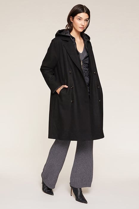 DOUBLE BREASTED COAT WITH DOWN LINING BLACK 1