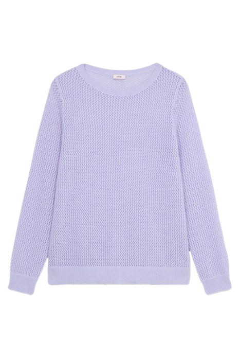 STRIPED SWEATER WITH LACE AT THE HEM VIOLET 3