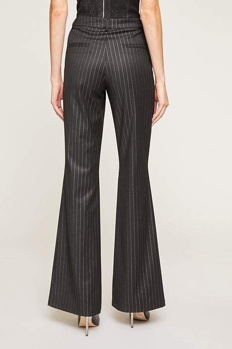 LUREX PINSTRIPED FLARED TROUSERS BLACK 2