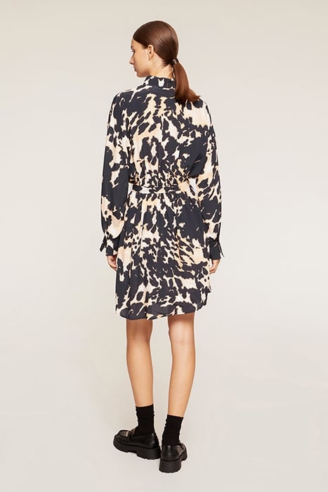 SHORT CHEMISIER DRESS WITH PRINTED BELT WHITE 2