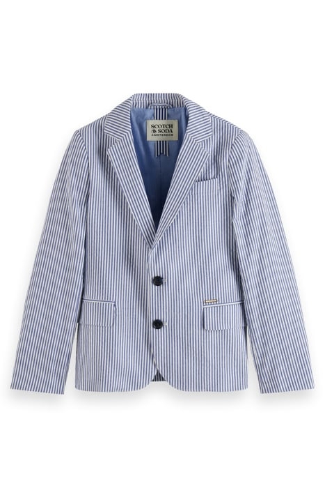 SEERSUCKER STRIPED BLAZER BLUE STRIPE 1