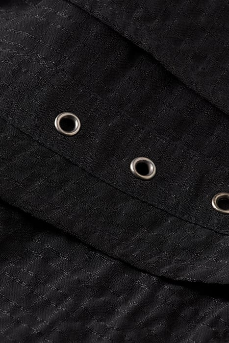 LAYERED HIGH-RISE MINI SKIRT WITH EYELET DETAIL EVENING BLAC 3