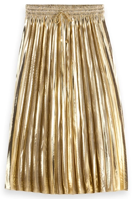 PLEATED SHINY HIGH-RISE MAXI SKIRT GOLD 4