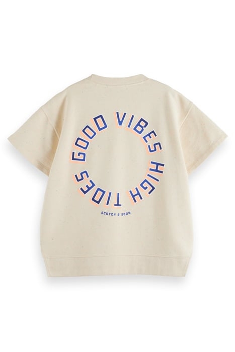 SPLIT HEM GRAPHIC SWEATSHIRT SOFT ICE MELANGE 2