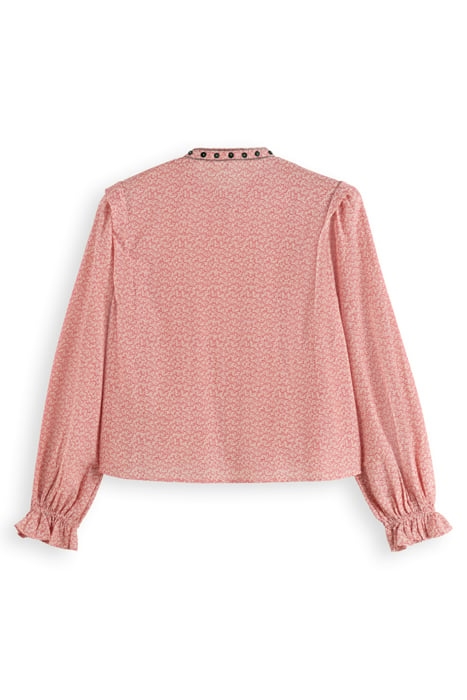 PRINTED SHIRT WITH SHOULDER DETAIL CORAL 2