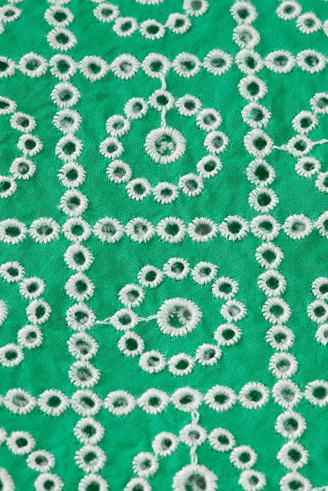 WRAP TOP WITH BRODERIE ANGLAISE GREEN BRODERIE ANGLAISE 8
