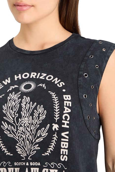 STUDDED PANEL TANK EVENING BLACK 6