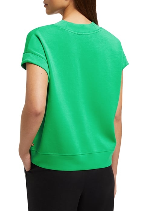 V-NECK SLEEVELESS MODAL SWEATSHIRT SCUBA GREEN 2