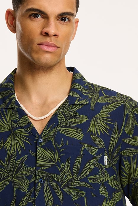 PALM LEAVES SHIRT ROYAL BLUE 7