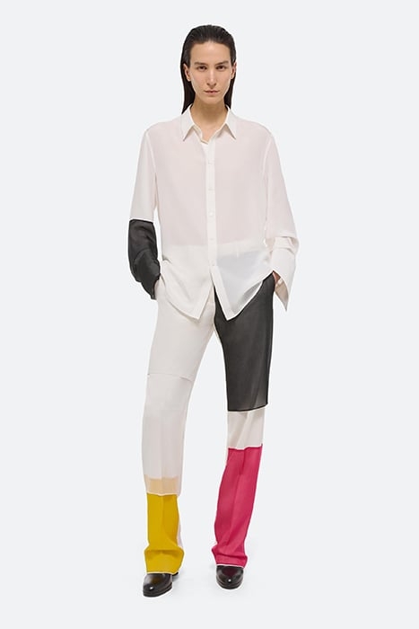 CB RELAXED SHIRT SILK WHITE/BLACK 2