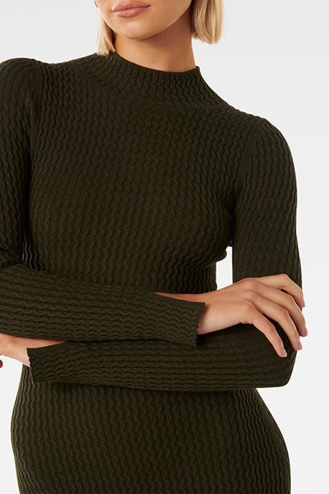 GEORGIA TEXTURED COLUMN KNIT DRESS OREGANO 5