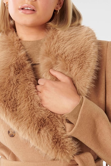 FRANKIE FAUX FUR COLLAR COAT CAMEL 5