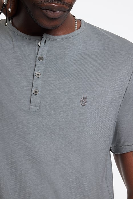QUINCY SS SLUB HENLEY WITH PEACE SIGN EM MED GREY 2