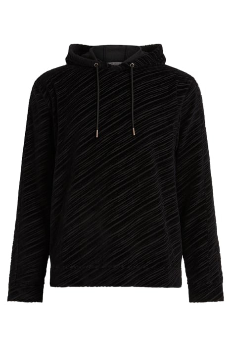 LANIER REGULAR FIT LS HOODIE WITH BURN-O BLACK 1