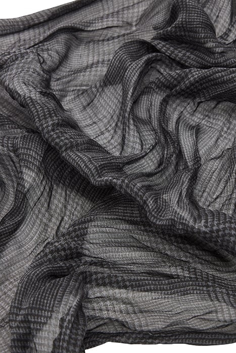 PRINCE OF WALE PLAID PRINTED SCARF IRON GREY 3