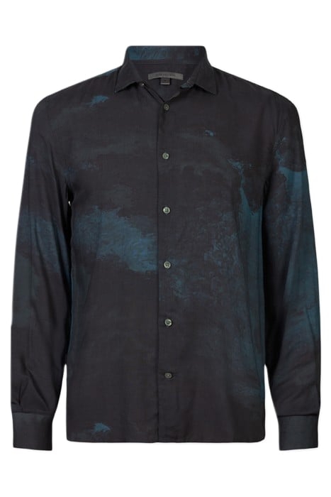 ROSS SLIM FIT LS SPORT SHIRT BLUFF EDGE COSMOS BLUE 1