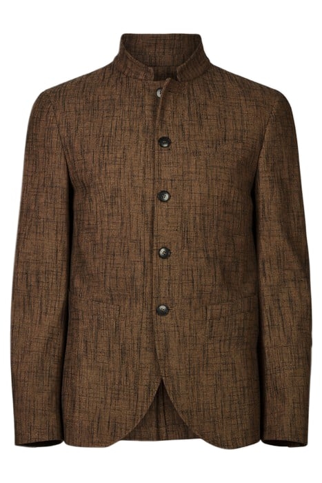 SLIM FIT STAND UP COLLAR JACKET WITH FRO NUTMEG 2