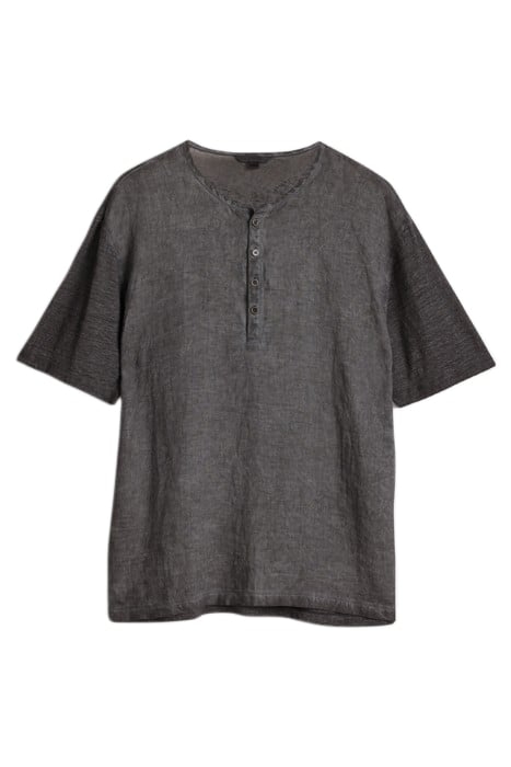 DYER REGULAR FIT SS HENLEY WITH WOVEN PA IRON GREY 2