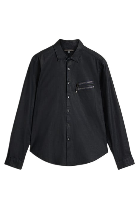 SLIM FIT SHIRT WITH DOUBLE CHEST ZIPS NAVY 2