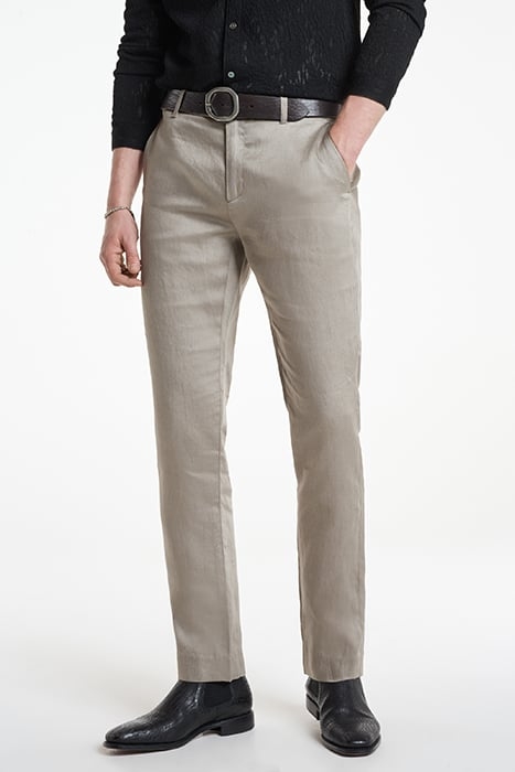 SLIM FIT PANTS WITH WELT HIP POCKET AND DRIED SAGE 1
