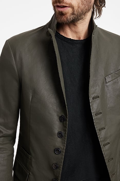 SLIM FIT MULTI PEAK LAPEL JKT WITH WELT DEEP OLIVE 3