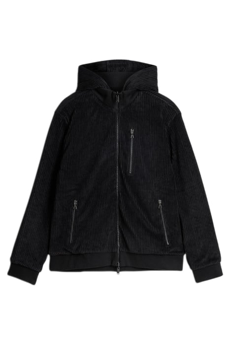 ADAMI LS QUILTED VELOUR HOOD JACKET BLACK 3