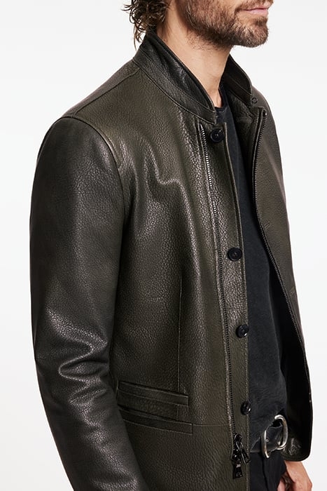 SLIM FIT JACKET WITH WIRE INSERTED COLLA DEEP OLIVE 3