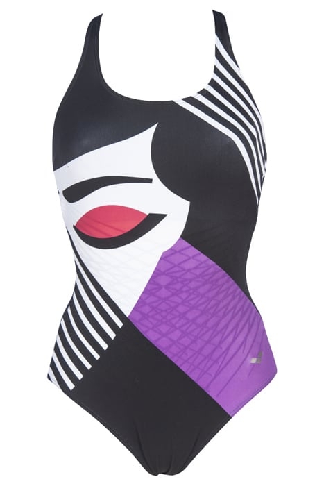 W AIKA CRADLE BACK ONE PIECE C-CUP BLACK-BLACK 1