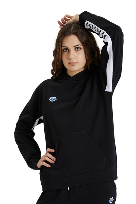 ARENA ICONS HOODED SWEAT SOLID BLACK-WHITE-BLACK 4