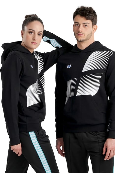 ARENA ICONS HOODED SWEAT SOLID LOGO BLACK-WHITE-BLUE DIAMOND 8