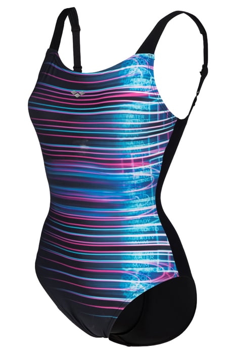 WOMEN'S BODYLIFT SWIMSUIT U BACK MARIA BLACK-BLACK MULTI 6
